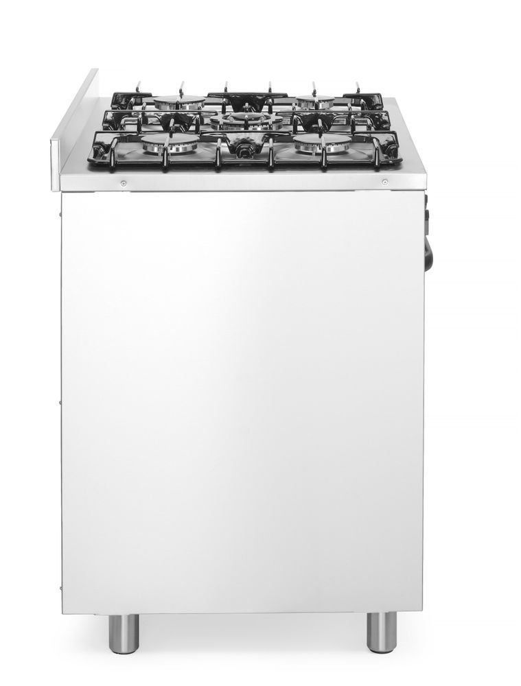 Gasni šporet - 5 gorionika sa električnom rernom, HENDI, Kitchen Line, Srebrna, 230V/2900W, 14,3kW, 900x653x(H)900mm