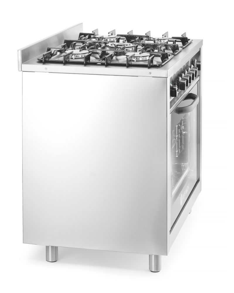 Gasni šporet - 5 gorionika sa električnom rernom, HENDI, Kitchen Line, Srebrna, 230V/2900W, 14,3kW, 900x653x(H)900mm