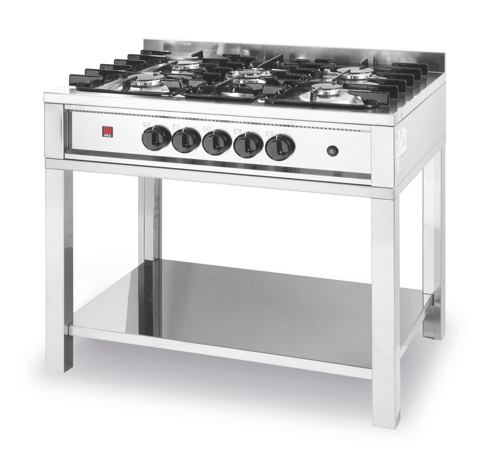 Gasni šporet - 5 plamenika, otvoreni okvir, HENDI, Kitchen Line, 14,3kW, 900x640x(H)910mm