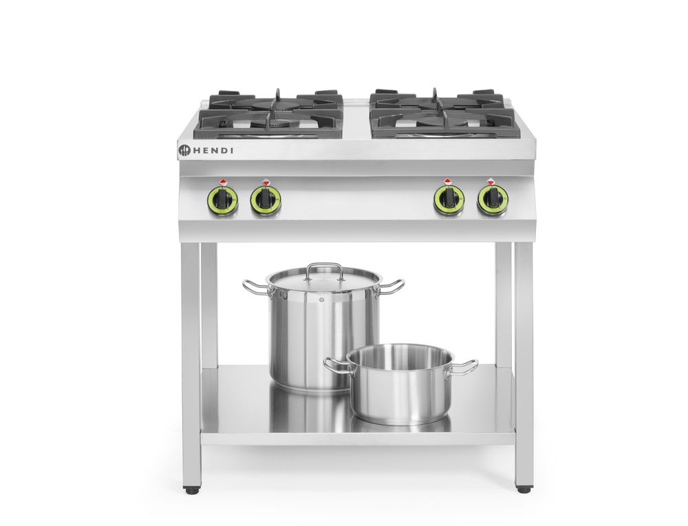 Otvoreni gasni šporet sa 4 gorionika, HENDI, Kitchen Line, 19kW, 800x700x(H)900mm