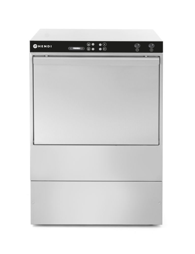 Mašina za pranje posuđa 50x50 – elektromehanička kontrola, HENDI, Sa odvodnom i pumpom za deterdžent, 400V/6600W, 570x600x(H)830mm