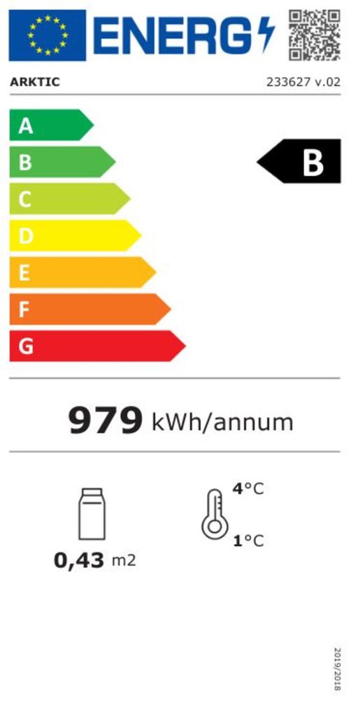 Hlađena vitrina za izlaganje, 58L, Arktic, Crna, 230V/170W, 452x406x(H)830mm