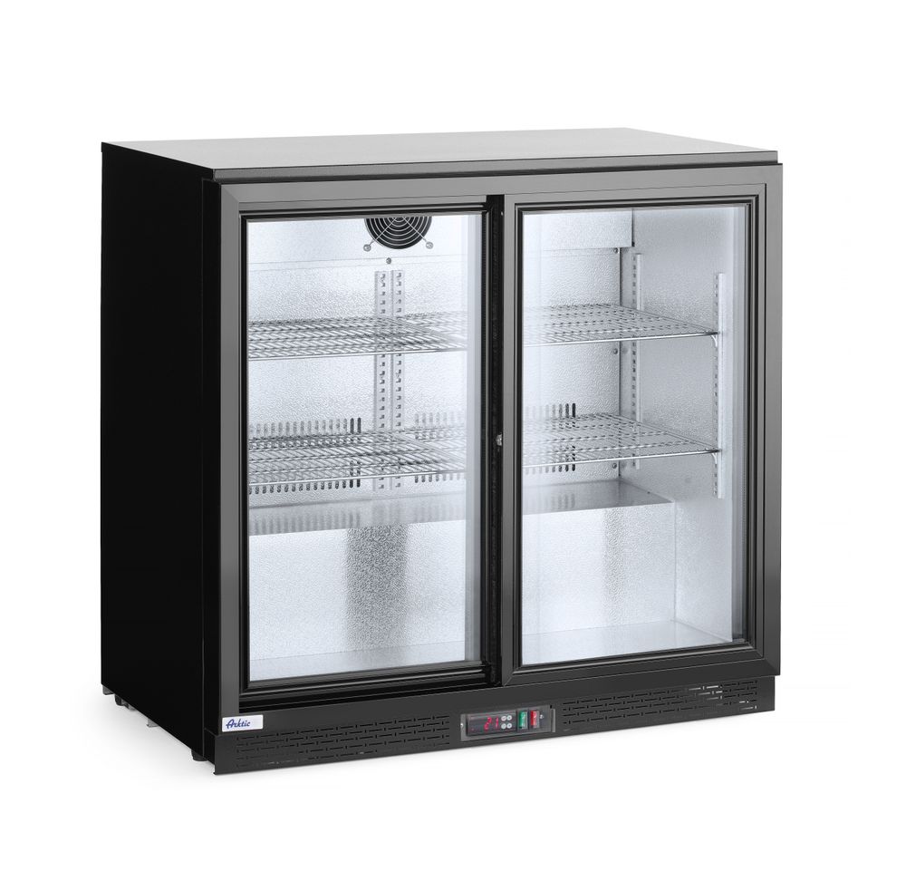 Pultni frižider sa dvostrukim kliznim vratima, Arktic, 158L, Crna, 220-240V/160W, 900x520x(H)865mm