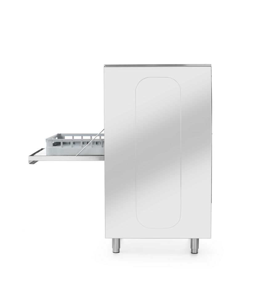 50x60 mašina za pranje posuđa za posude i posude – elektronski kontrolisana, sa sistemom za doziranje deterdženta i pumpom za odvod, HENDI, 400V/7100W, 595x777x(H)1335mm