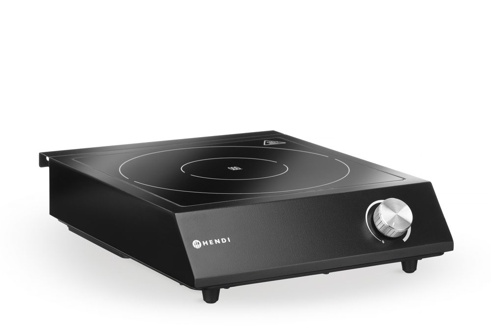 Komplet: indukciona ploča 3500W + lonac za dinstanje + tiganj za prženje, HENDI, Crna, 220-240V/3500W, 320x395x(H)95mm