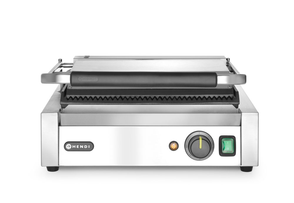 Kontaktni roštilj Panini, HENDI, Rebrasti vrh i dno, 230V/2200W, 430x375x(H)216mm