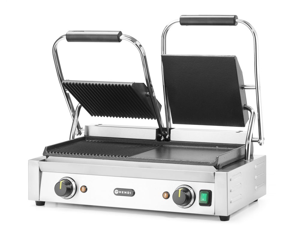 Kontaktni roštilj - dvostruki, HENDI, Polu-glatko, polu-rebrasto, 230V/3600W, 570x375x(H)216mm