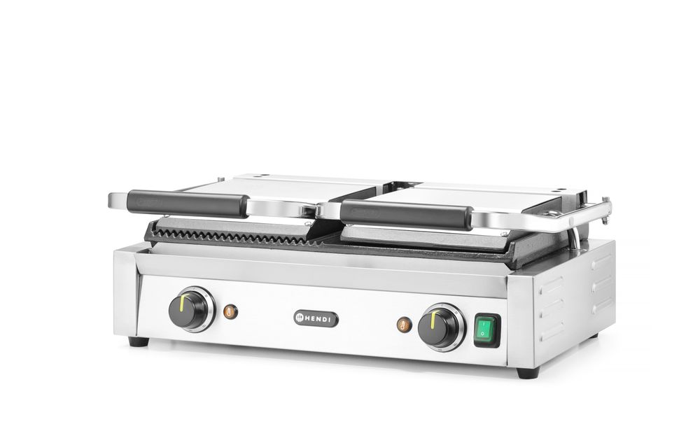 Kontaktni roštilj - dvostruki, HENDI, Polu-glatko, polu-rebrasto, 230V/3600W, 570x375x(H)216mm