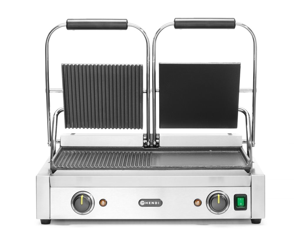 Kontaktni roštilj - dvostruki, HENDI, Polu-glatko, polu-rebrasto, 230V/3600W, 570x375x(H)216mm