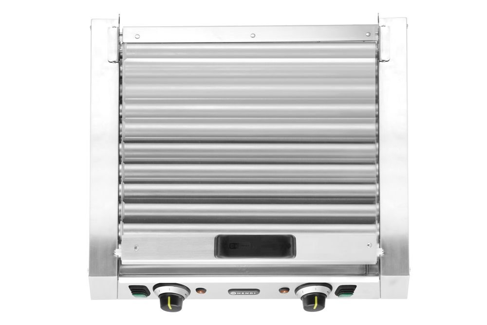 Roštilj s valjcima za kobasice – 2 zone s poklopcem koji štedi energiju, HENDI, 11 valjaka, 220-240V/980W, 566x527x(H)259mm