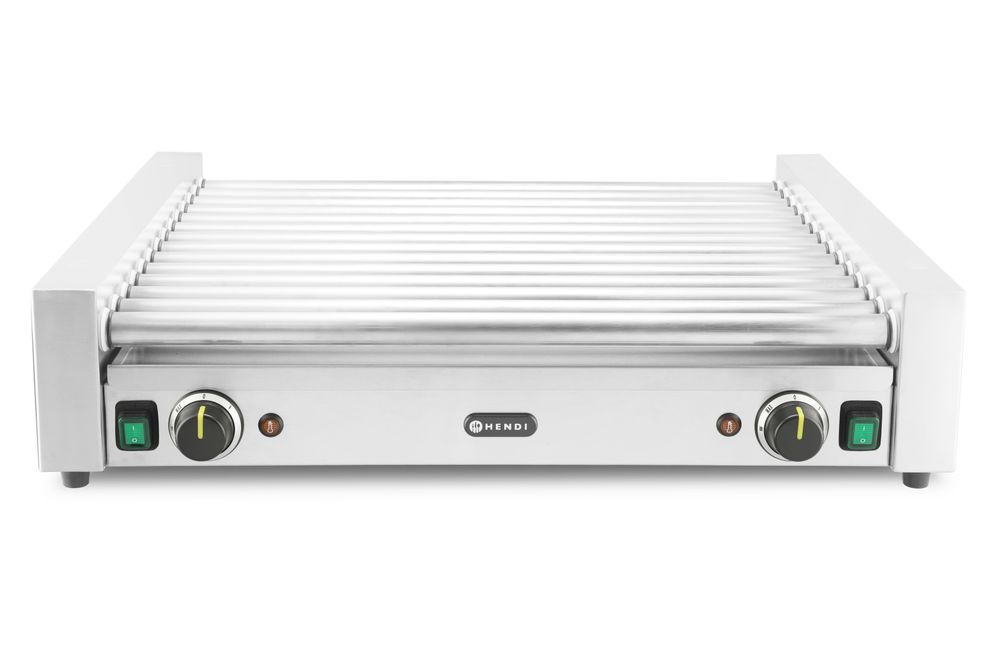 Roštilj sa valjcima za kobasice XL - 2 zone, HENDI, 14 valjaka, Srebrna, 220-240V/2000W, 732x590x(H)168mm