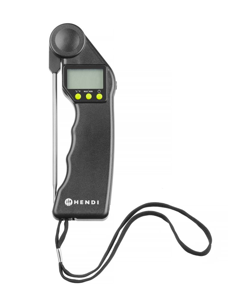 Digitalni termometar sa preklopnom sondom, HENDI, Crna, 160x55x(H)20mm