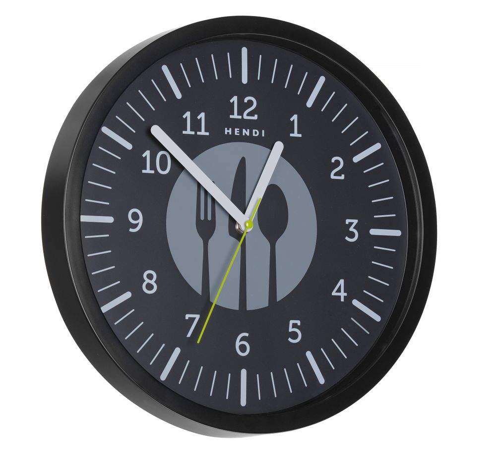 Zidni sat, HENDI, designed by Robert Bronwasser, Crna, ⌀356x(H)45mm