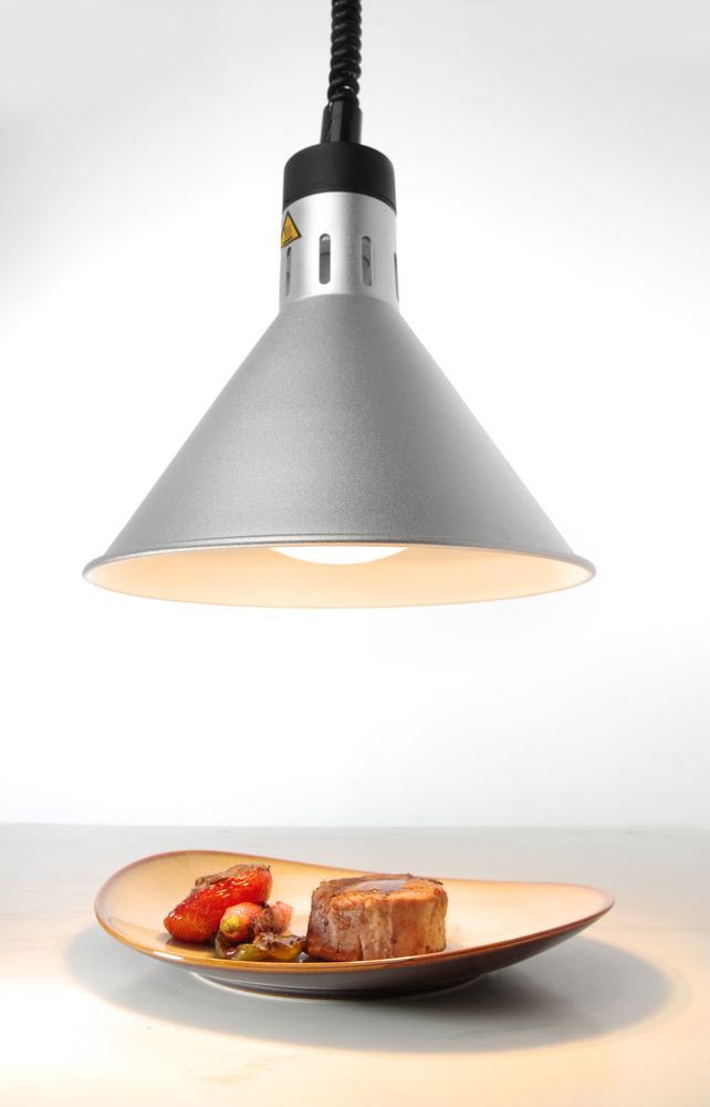 Konusna toplotna lampa sa podesivom dužinom, HENDI, Srebrna, 230V/250W, ⌀275x(H)250mm
