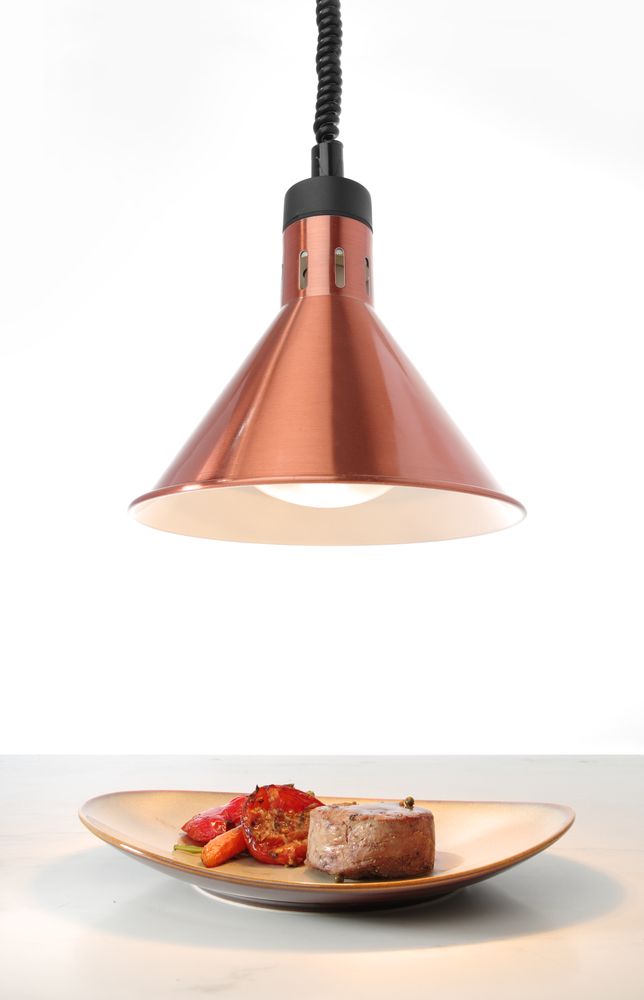 Konusna toplotna lampa sa podesivom dužinom, HENDI, Bakrena, 230V/250W, ⌀275x(H)250mm