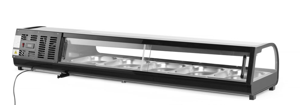 Sushi display, Arktic, Kapacitet: 5x GN 1/2 (V)40 mm (uključeni spremnici)., Crna, 220-240V/190W, 1800x420x(H)265mm