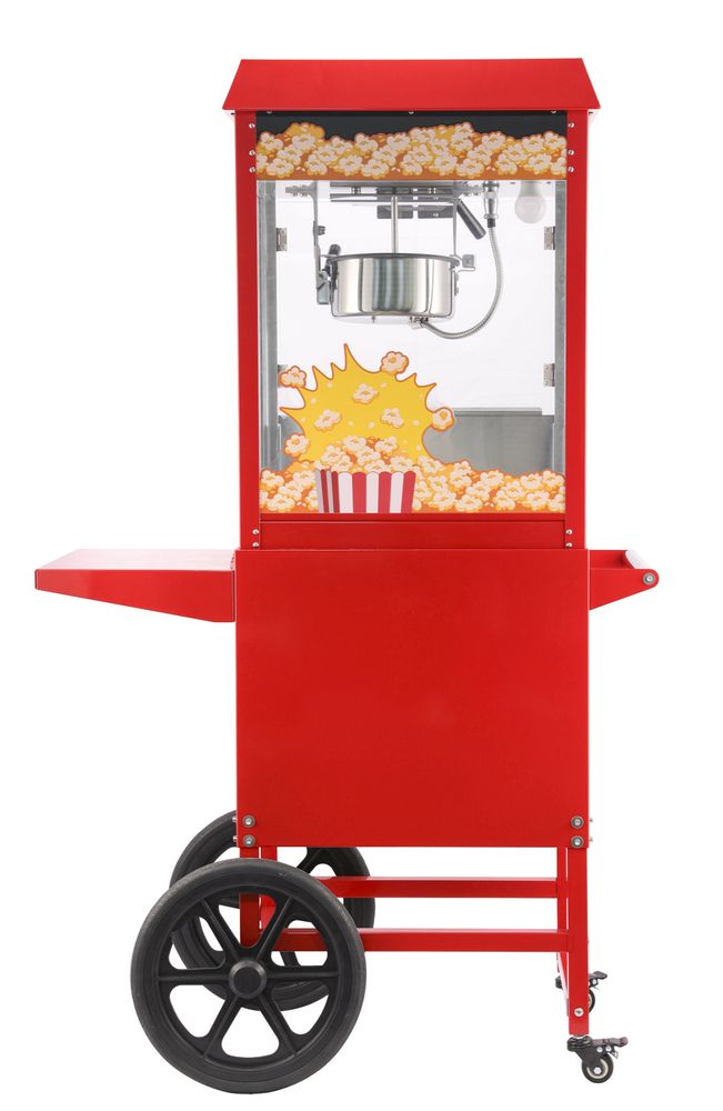Uređaj za pravljenje kokica s kolicima, HENDI, Crvena, 220-240V/1155W, 940x510x(H)1553mm