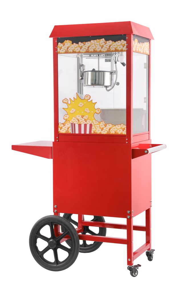 Uređaj za pravljenje kokica s kolicima, HENDI, Crvena, 220-240V/1155W, 940x510x(H)1553mm