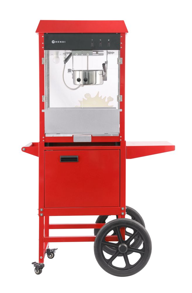 Uređaj za pravljenje kokica s kolicima, HENDI, Crvena, 220-240V/1155W, 940x510x(H)1553mm