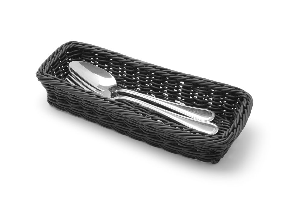Korpa za pribor za jelo, HENDI, Crna, 270x100x(H)45mm