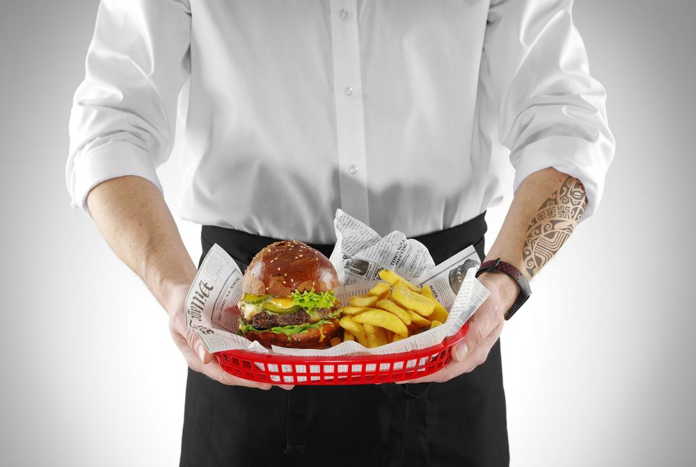 Korpe za posluživanje u fast food stilu, HENDI, Crvena, 6 kom, 275x175x(H)38mm