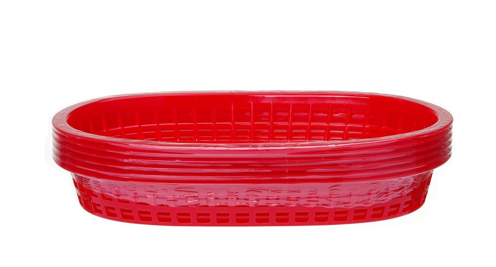 Korpe za posluživanje u fast food stilu, HENDI, Crvena, 6 kom, 275x175x(H)38mm