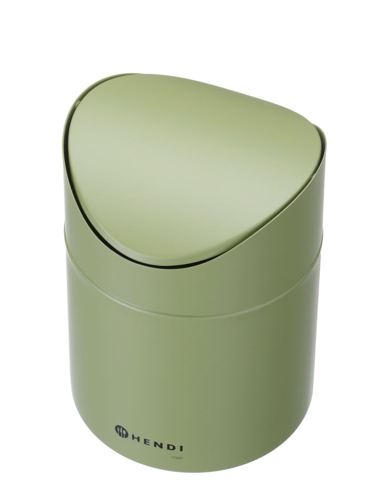 Stona kanta za otpatke s ljuljajućim poklopcem, HENDI, 1,2L, Zelena, ⌀120x(H)165mm