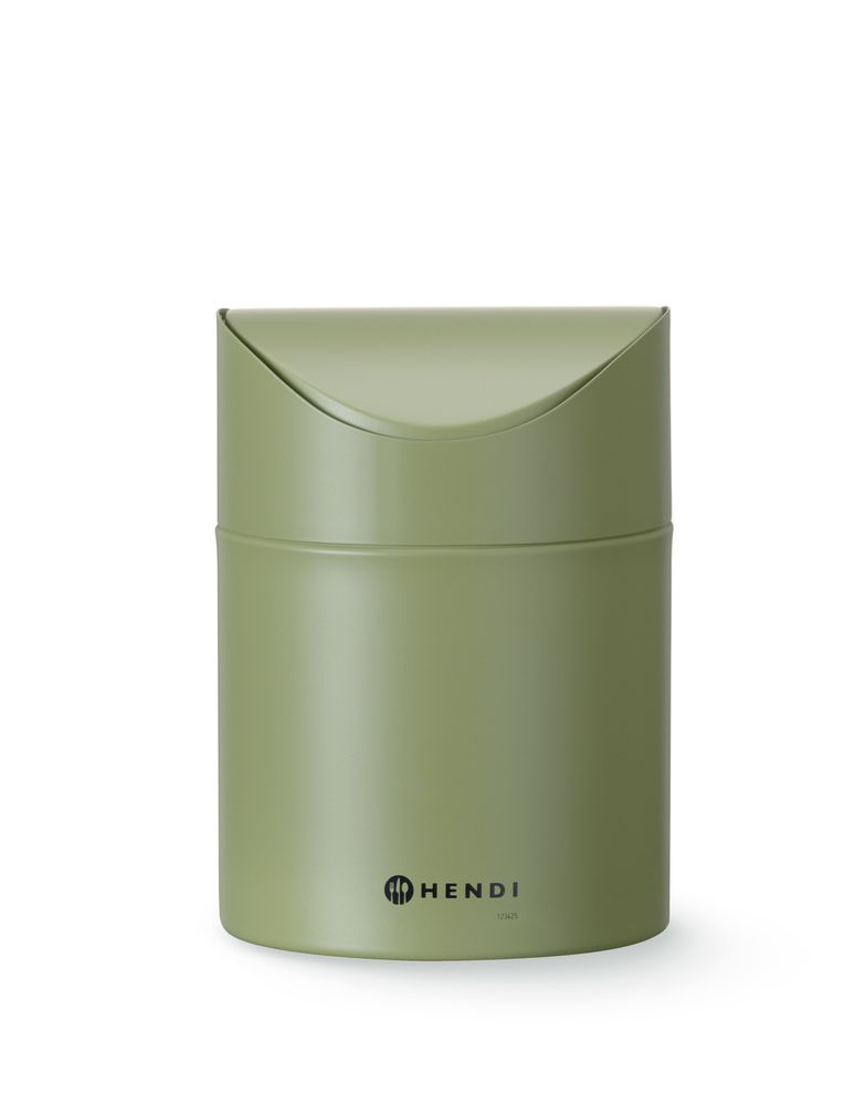 Stona kanta za otpatke s ljuljajućim poklopcem, HENDI, 1,2L, Zelena, ⌀120x(H)165mm