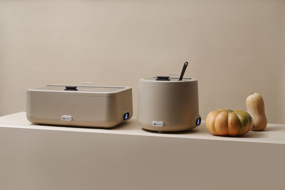 Posuda za podgrevanje UNIQ, HENDI, designed by Robert Bronwasser, Bež, 220-240V/700W, 607x402x(H)245mm