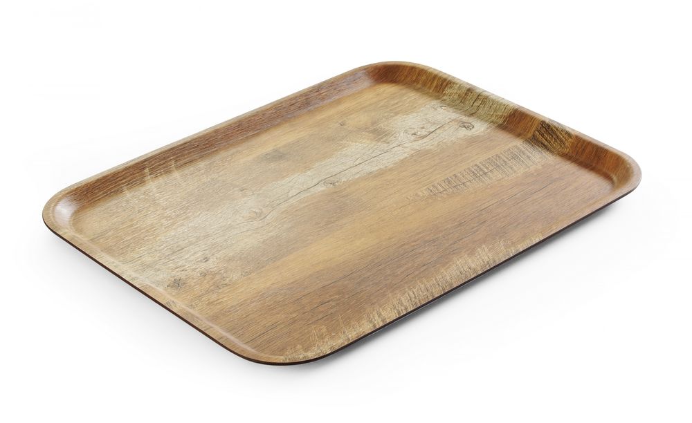 Posuda za serviranje sa uzorkom drveta od melamina, AmerBox, Drvo, 330x430mm