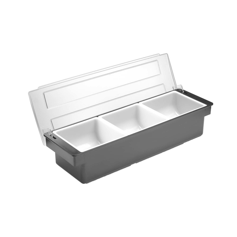 Spremnik - 3 posude, BarUp, Crna, 480x150x(H)100mm