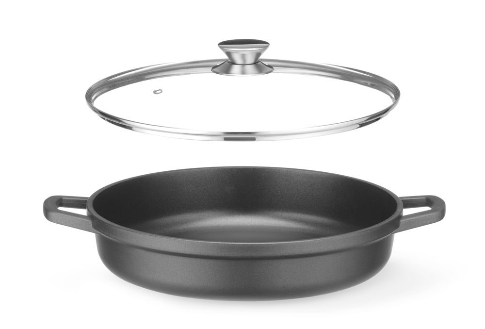 Posuda s neprianjajućim premazom, HENDI, 4,3L, Crna, 425x332x(H)70mm