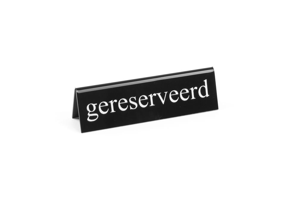 Tabla za sto reserved, HENDI, gereserveerd, 130x30x(H)38mm