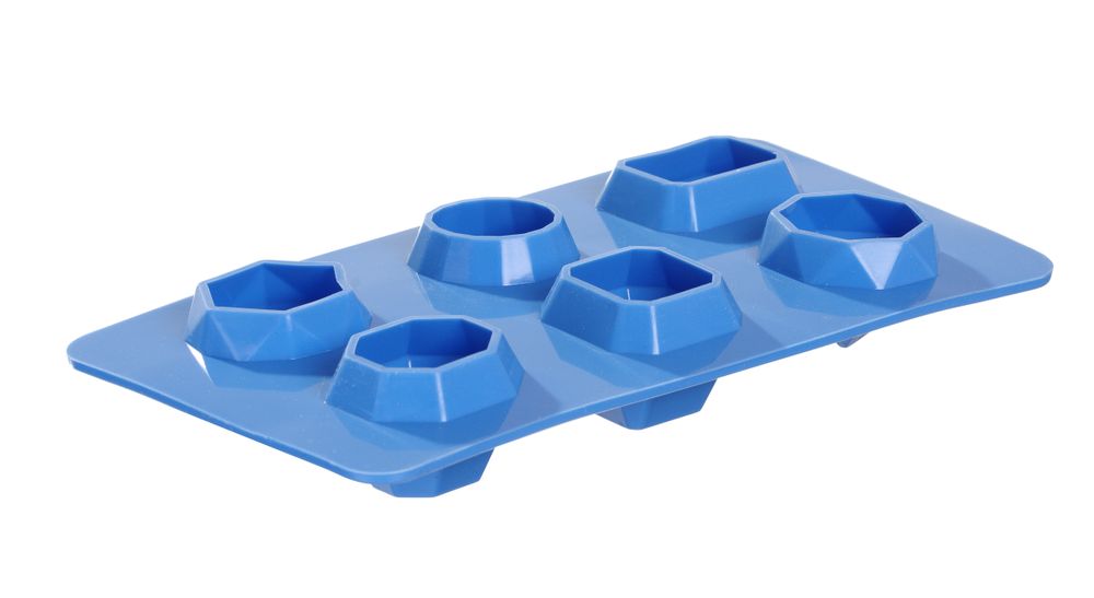Kalupi za kocke leda u obliku dragog kamenja, BarUp, Plava, 2 kom, 190x105x(H)30mm