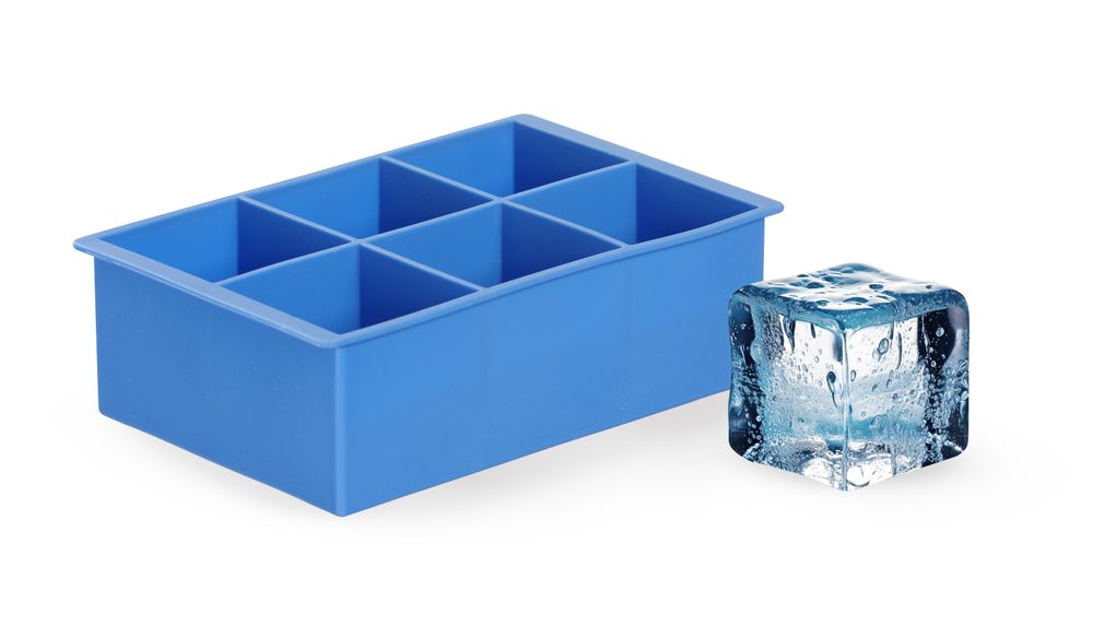 Kalup za kockice leda XL kockica, BarUp, Plava, 170x110x(H)52mm