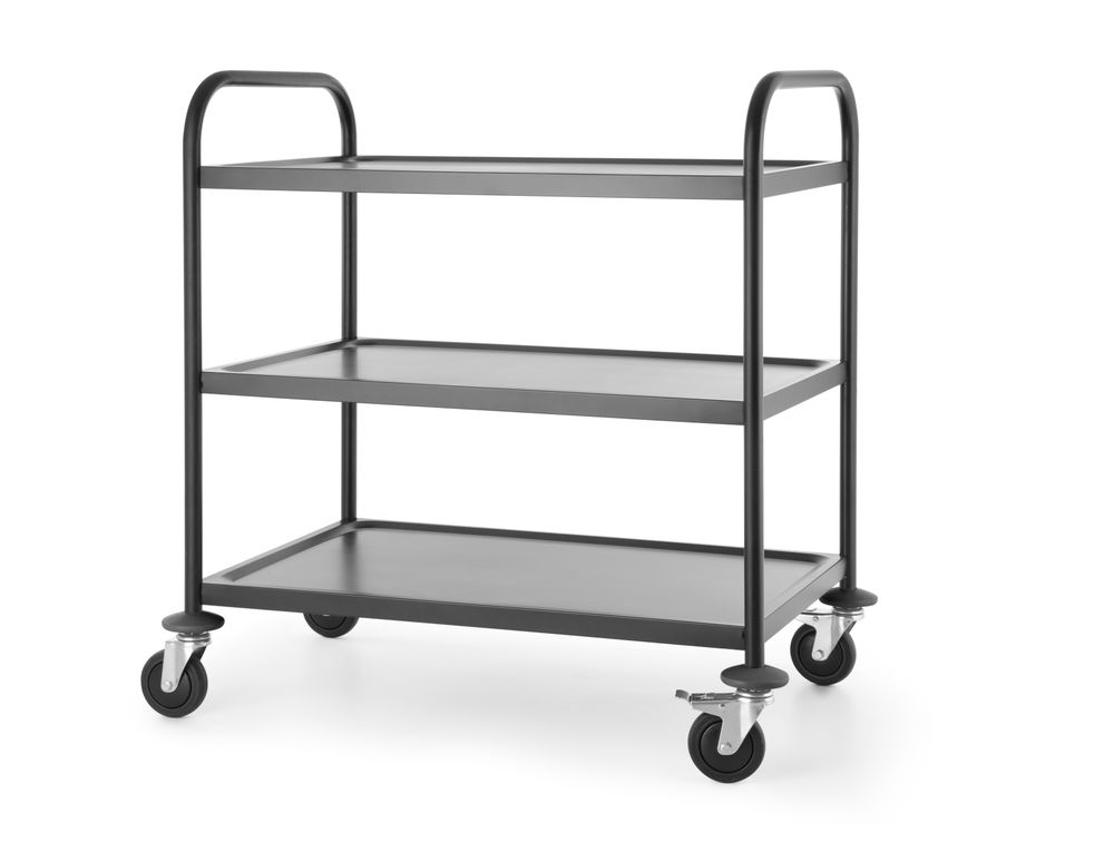 Kolica za posluživanje mat crna, HENDI, 905x585x(H)945mm