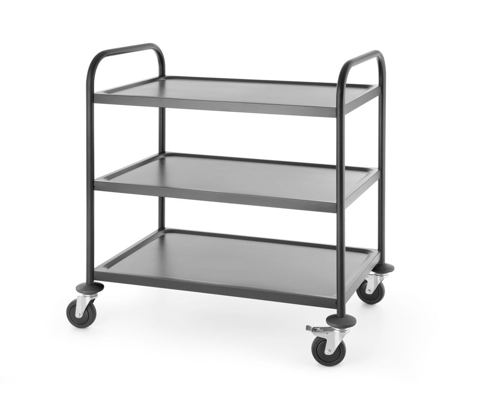 Kolica za posluživanje mat crna, HENDI, 905x585x(H)945mm