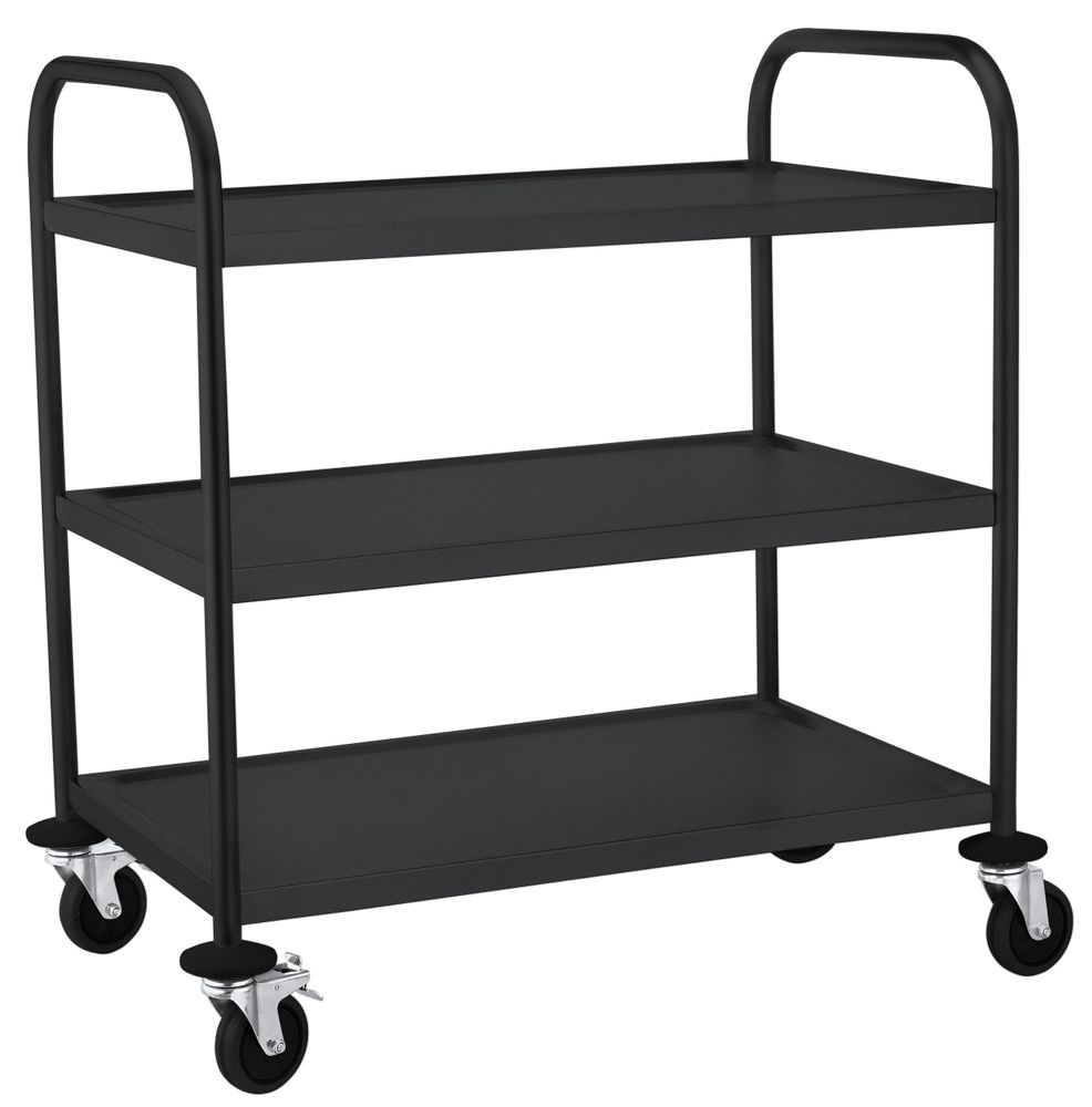 Kolica za posluživanje mat crna, HENDI, 905x585x(H)945mm
