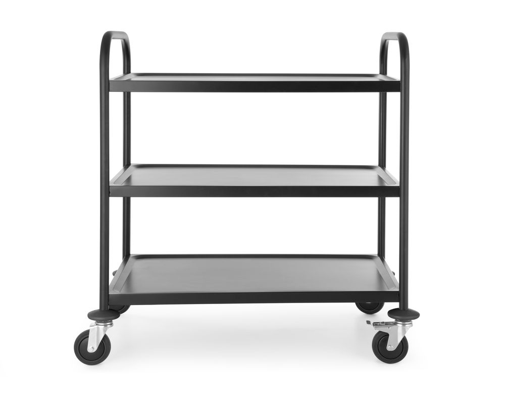 Kolica za posluživanje mat crna, HENDI, 905x585x(H)945mm