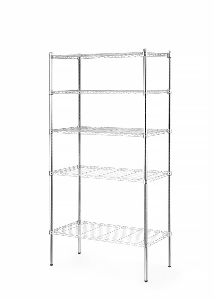 Stalak za odlaganje sa 5 polica, HENDI, Hrom, 910x455x(H)1830mm