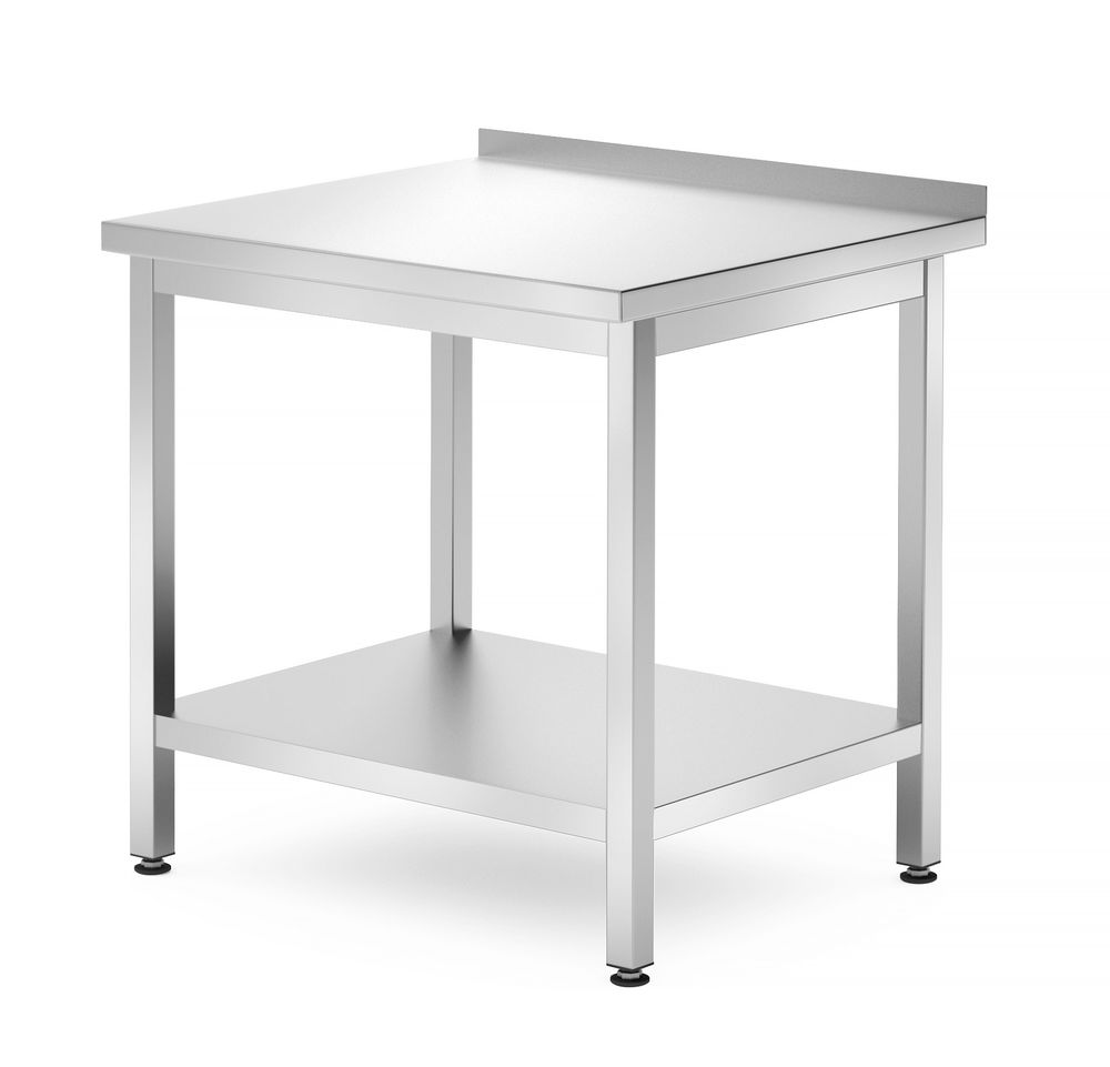 Zidni radni sto s policom – spojen vijcima, dubina: 700 mm, HENDI, Profi Line, 800x700x(H)850mm
