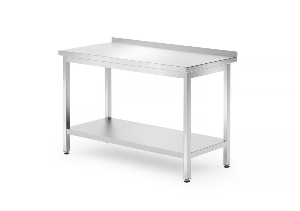 Zidni radni sto sa policom – spojen šrafovima, dubina: 700 mm, HENDI, Profi Line, 1200x700x(H)850mm