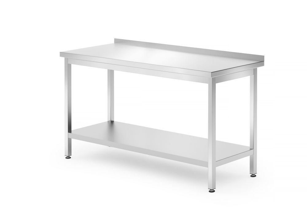 Zidni radni sto s policom – spojen šrafovima, dubina: 700 mm, HENDI, Profi Line, 1400x700x(H)850mm