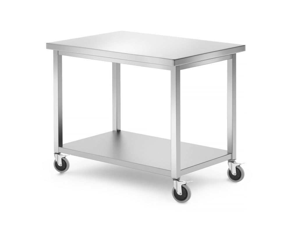 Mobilni sto sa policom – sa šrafovima, dubina 700 mm, HENDI, Kitchen Line, 1000x700x(H)850mm