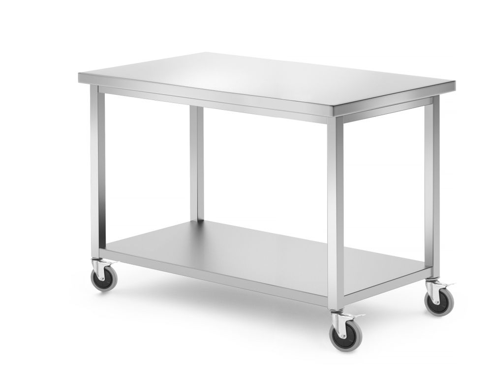 Radni sto sa policom – montažni, dubina: 600 mm, HENDI, Kitchen Line, 1200x600x(H)850mm
