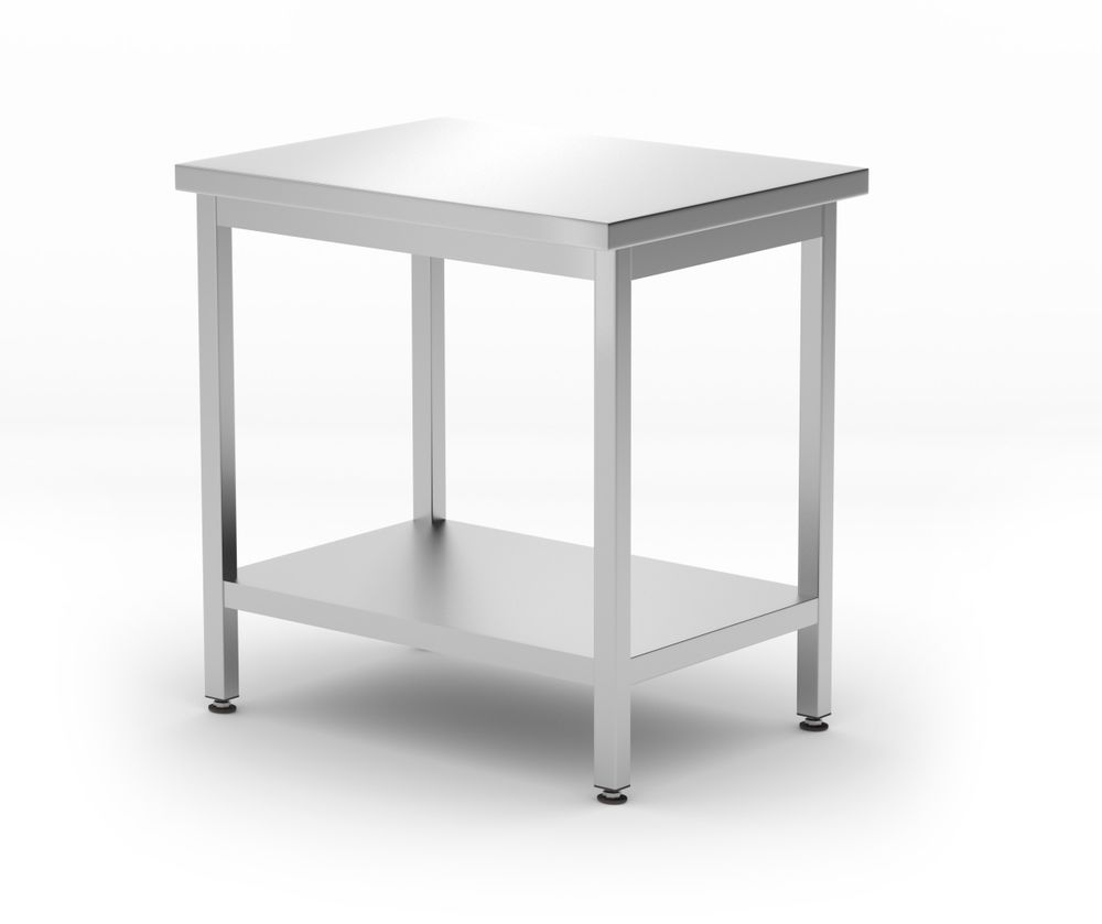 Središnji radni sto sa policom Budget Line – montažni, dubina: 600 mm, HENDI, Kitchen Line, 800x600x(H)850mm
