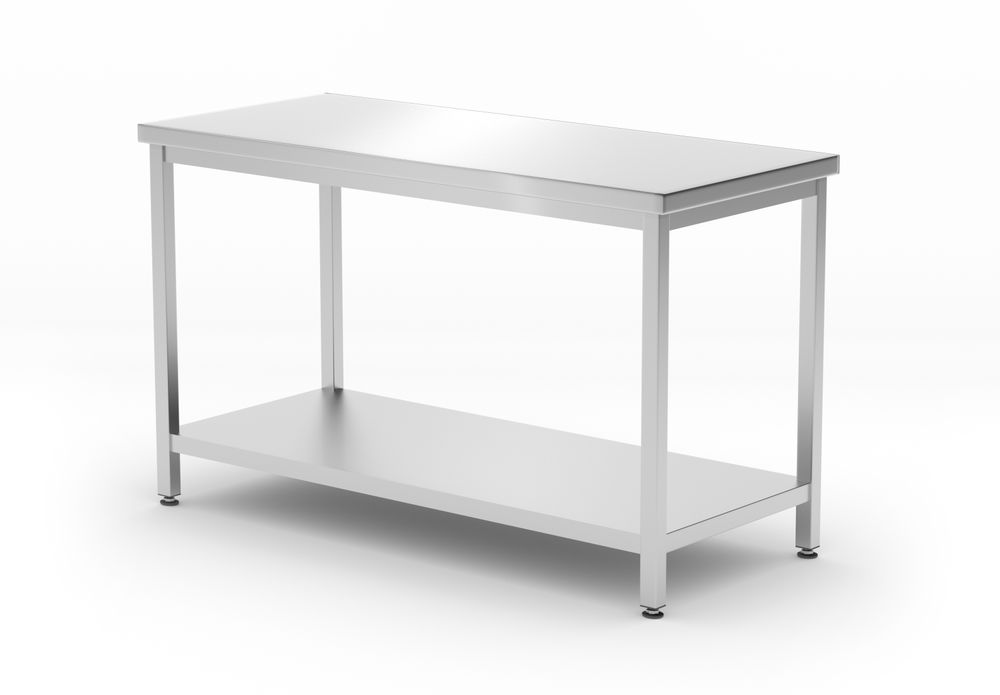 Središnji radni sto sa policom Budget Line – montažni, dubina: 600 mm, HENDI, Kitchen Line, 1200x600x(H)850mm
