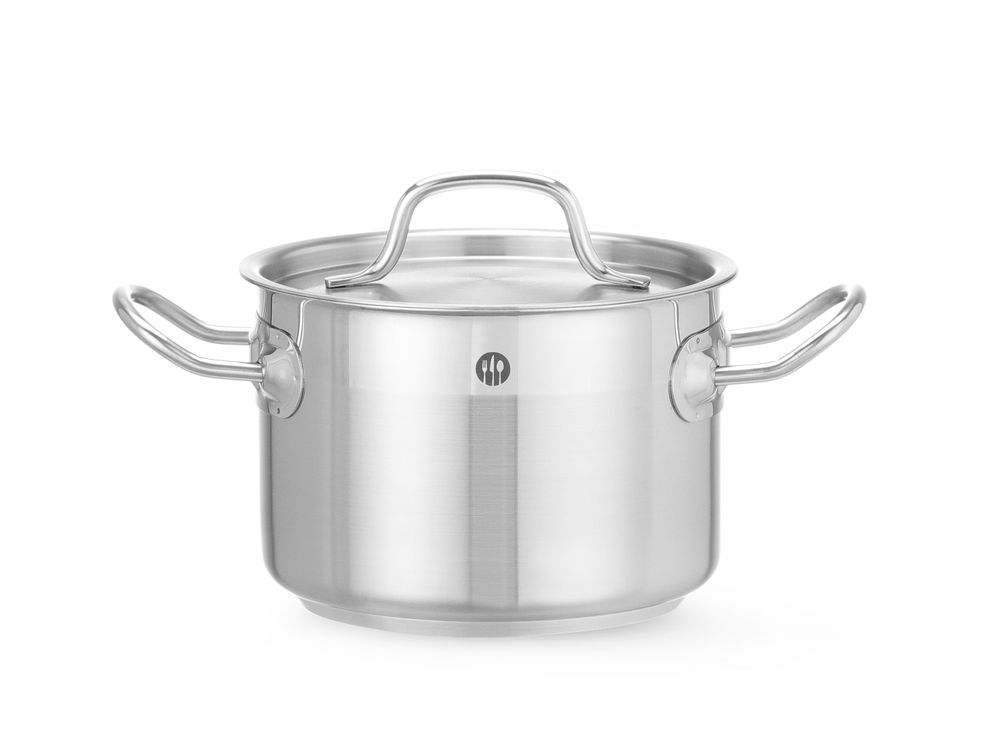 Lonac za dinstanje, srednje dubine - sa poklopcem, HENDI, Profi Line, 2,1L, ⌀160x(H)110mm