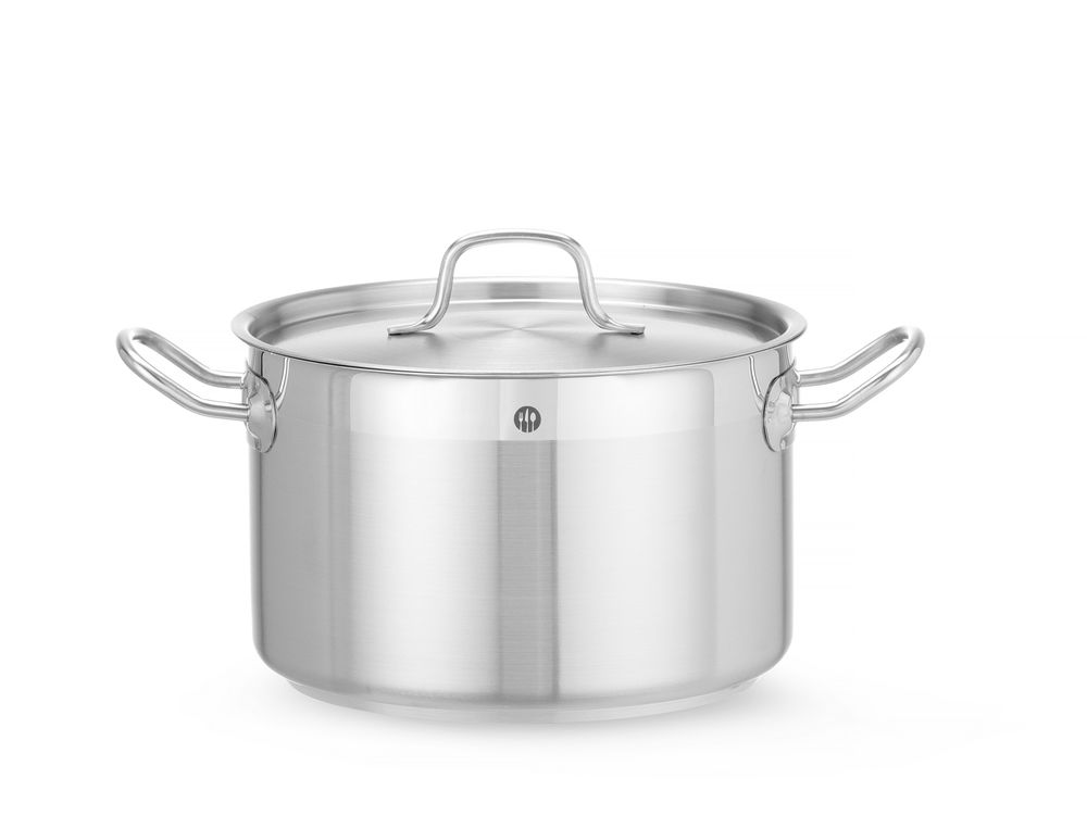 Lonac za dinstanje, srednje dubine - sa poklopcem, HENDI, Profi Line, 6,7L, ⌀240x(H)150mm