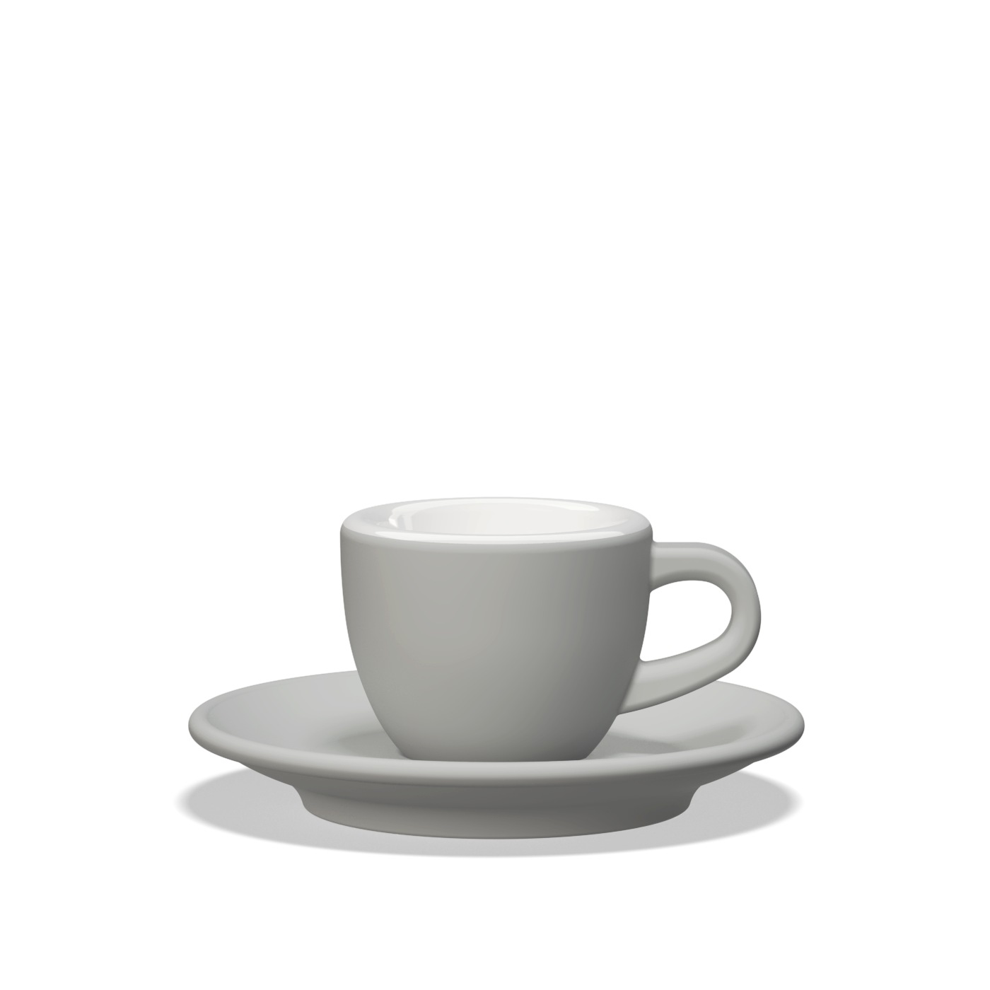 Clubhouse Tulip Espresso Cup 70cc with Saucer - Porcelain - Grey